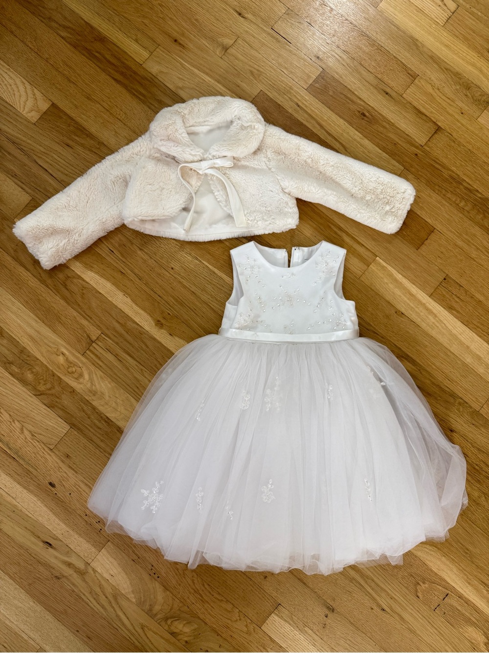 Tulle Party Dress with Matching Faux Fur Bolero
